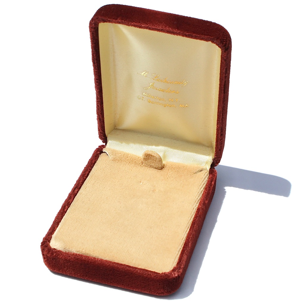 Vintage Red Velvet Jewelry Presentation Box Case